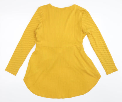 Boohoo Womens Yellow   Basic T-Shirt Size 14