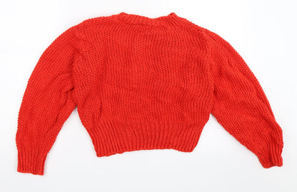 New Look Womens Red   Pullover Jumper Size M
