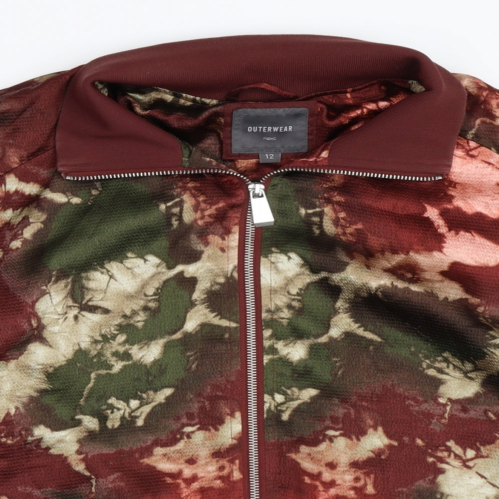 Womens UK Size 12 NEXT Red Bomber Jacket