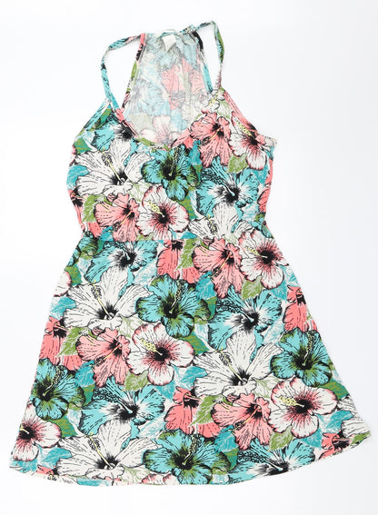 H&M Womens Blue Floral  Mini  Size S