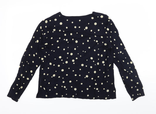 Monsoon Womens Blue Polka Dot Knit Pullover Jumper Size M