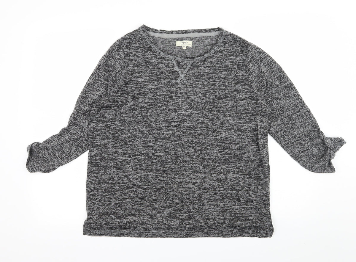 Papaya Womens Grey  Jersey Pullover Jumper Size 14