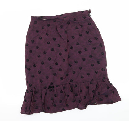 Renaissance Womens Purple Geometric  A-Line Skirt Size 12