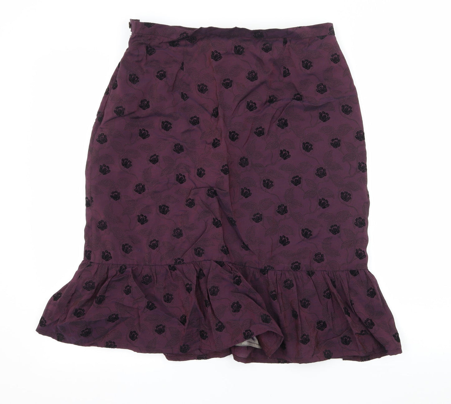 Renaissance Womens Purple Geometric  A-Line Skirt Size 12