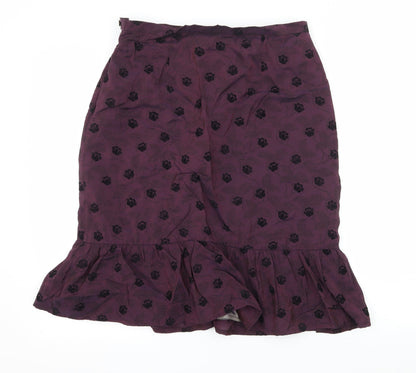 Renaissance Womens Purple Geometric  A-Line Skirt Size 12