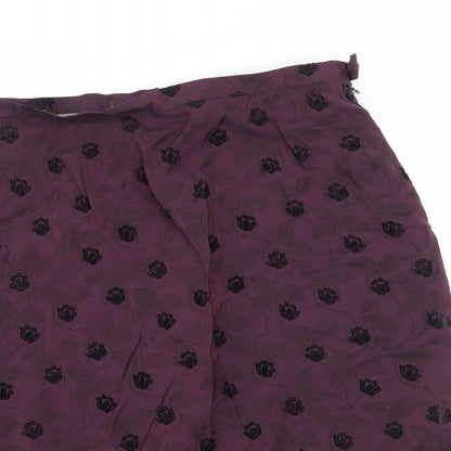 Renaissance Womens Purple Geometric  A-Line Skirt Size 12
