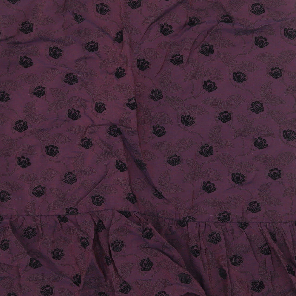 Renaissance Womens Purple Geometric  A-Line Skirt Size 12