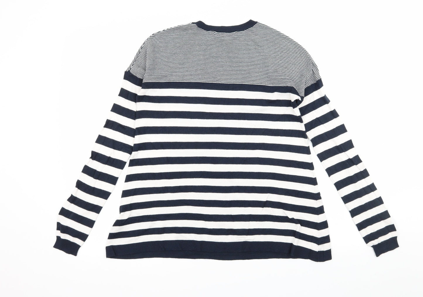 Atmosphere Womens Blue Striped Knit Pullover Jumper Size 10