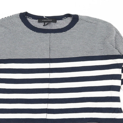 Atmosphere Womens Blue Striped Knit Pullover Jumper Size 10