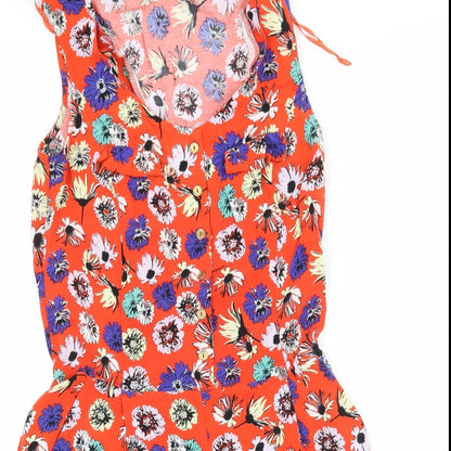 George Womens Red Floral  Playsuit One-Piece Size 10 L3 in