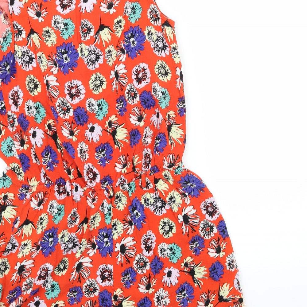 George Womens Red Floral  Playsuit One-Piece Size 10 L3 in