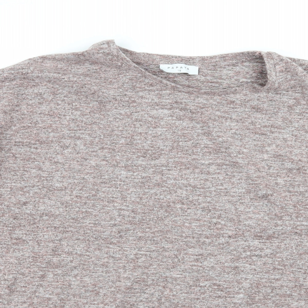 Papaya Womens Pink  Jersey Pullover Sweatshirt Size 18