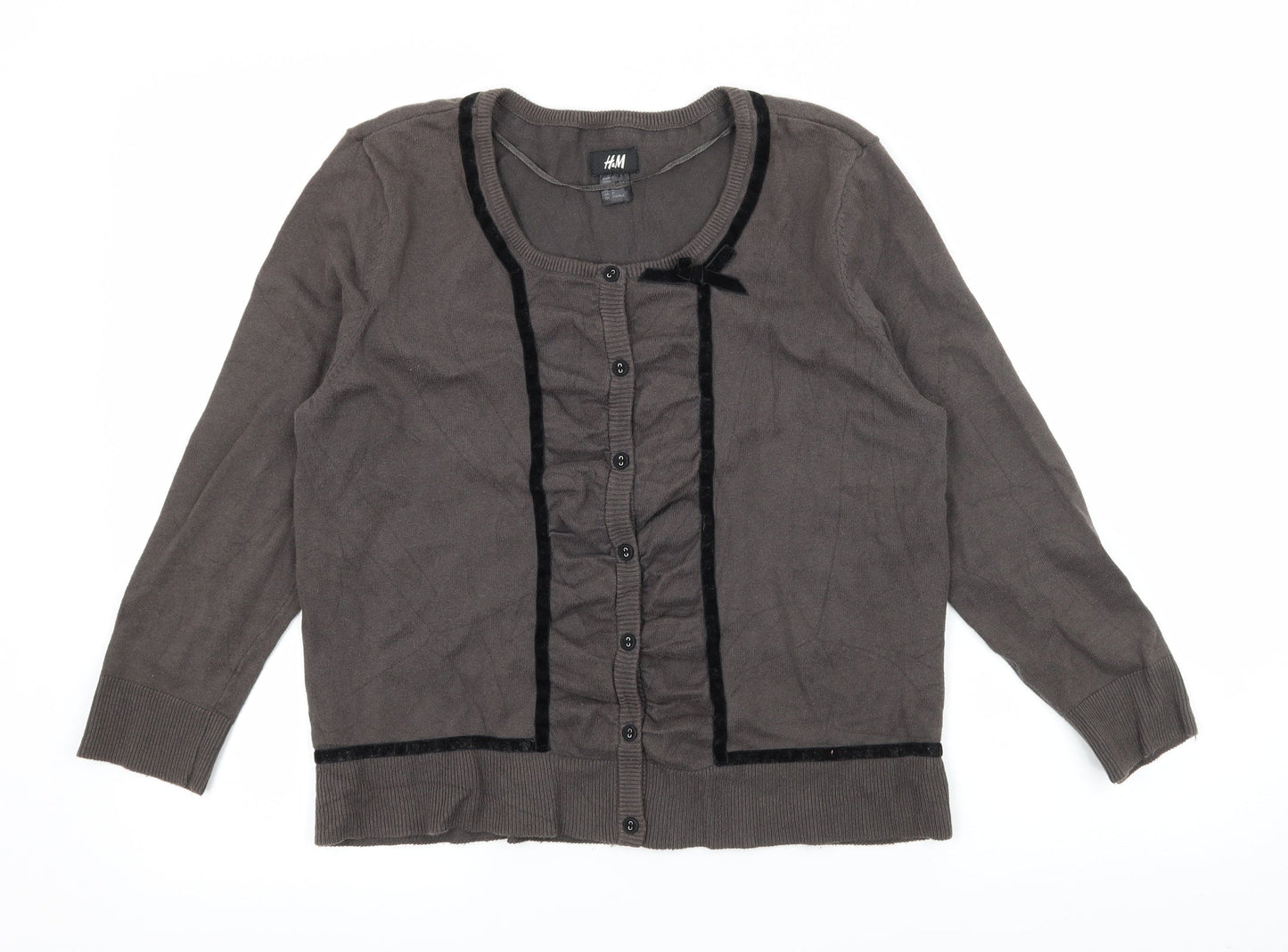 H&M Womens Grey  Knit Cardigan Jumper Size M