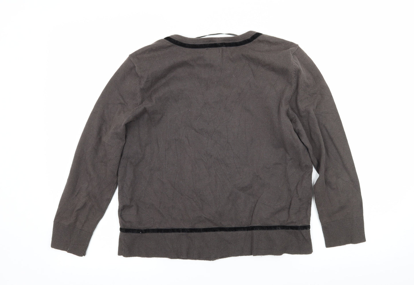 H&M Womens Grey  Knit Cardigan Jumper Size M