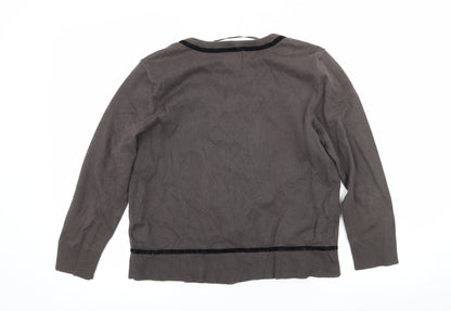 H&M Womens Grey  Knit Cardigan Jumper Size M