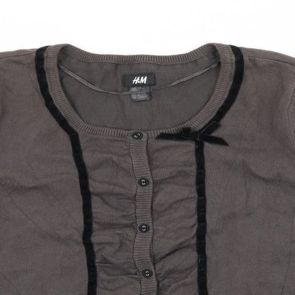 H&M Womens Grey  Knit Cardigan Jumper Size M