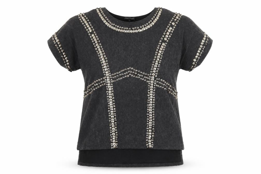 Womens UK Size 12 Topshop Grey Basic T-Shirt
