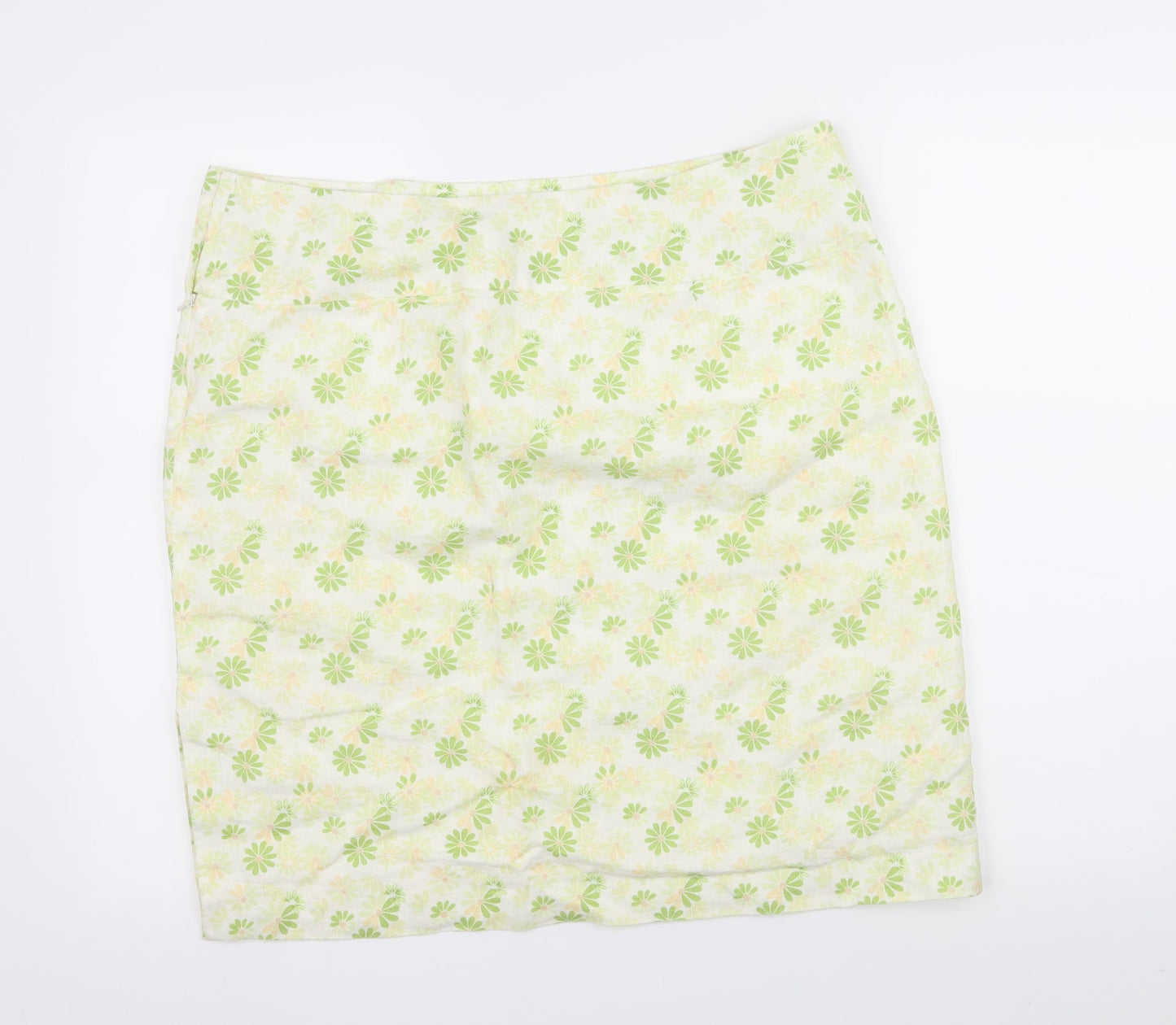 Kaliko Womens Green Geometric  A-Line Skirt Size 18