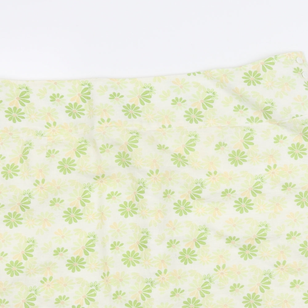 Kaliko Womens Green Geometric  A-Line Skirt Size 18