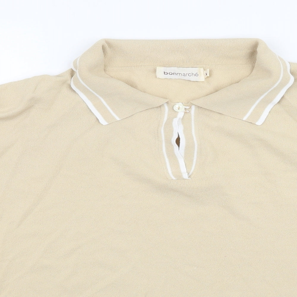 Bonmarché Womens Beige  Knit Basic T-Shirt Size XL