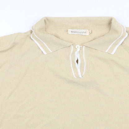Bonmarché Womens Beige  Knit Basic T-Shirt Size XL