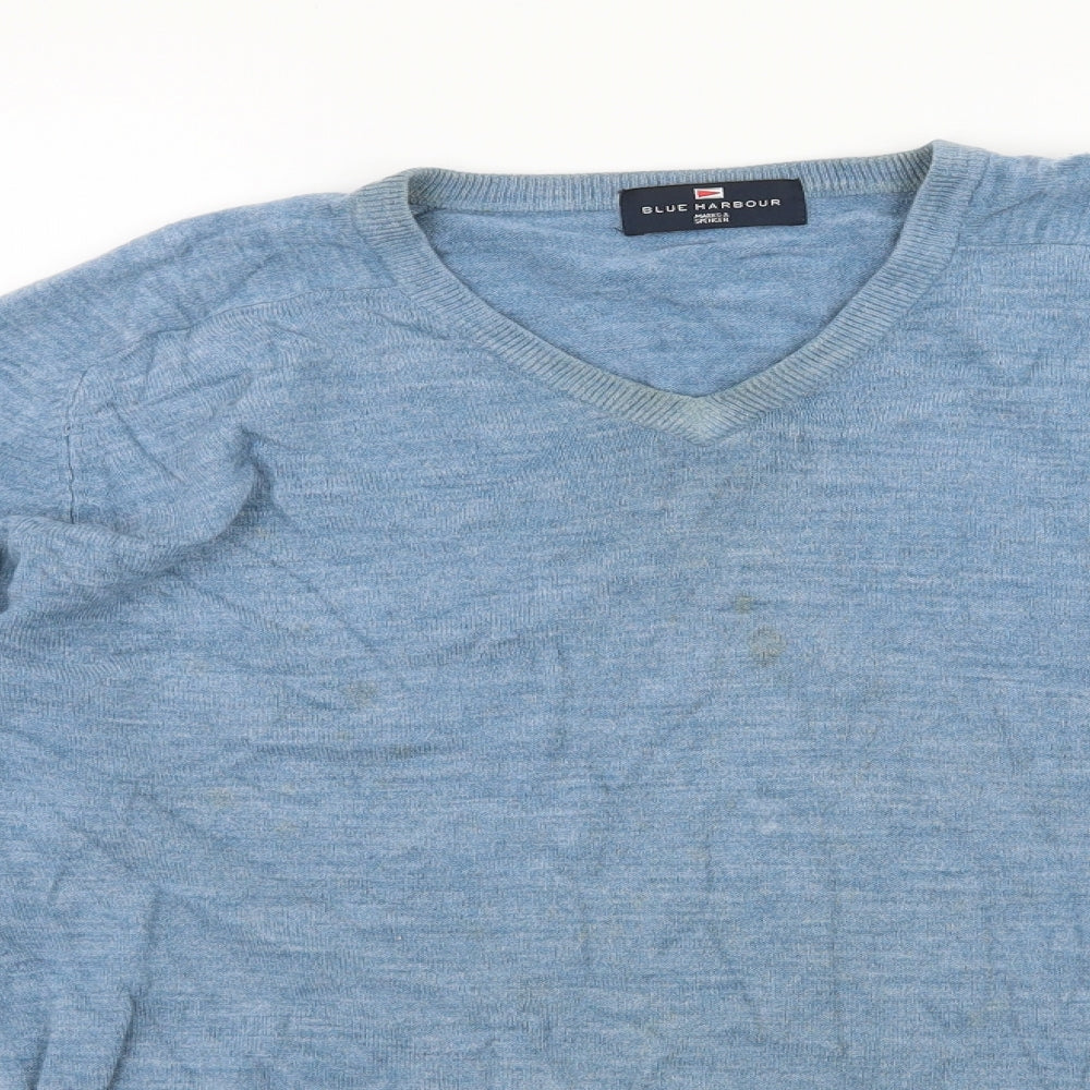 Blue Harbour Mens Blue  Knit Pullover Jumper Size S