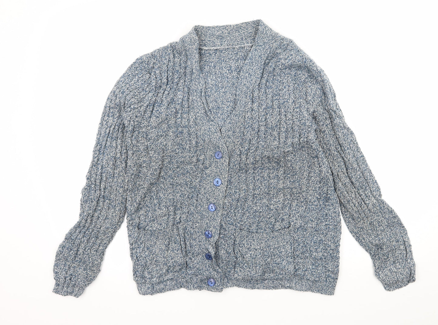 Preworn Womens Blue  Knit Cardigan Jumper Size 8