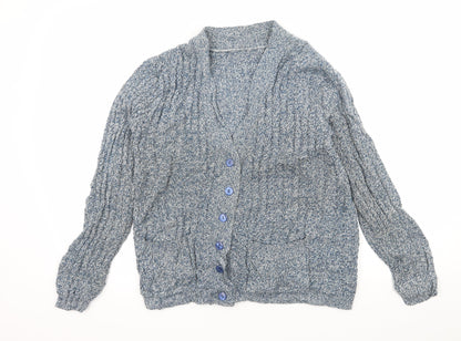 Preworn Womens Blue  Knit Cardigan Jumper Size 8