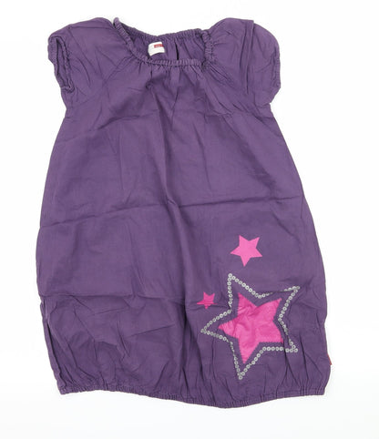 name it Girls Purple Geometric  T-Shirt Dress  Size 9-10 Years  - Star