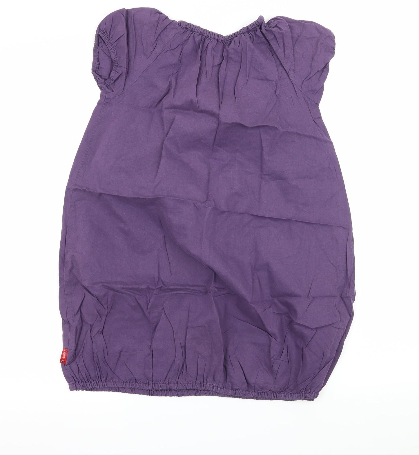 name it Girls Purple Geometric  T-Shirt Dress  Size 9-10 Years  - Star
