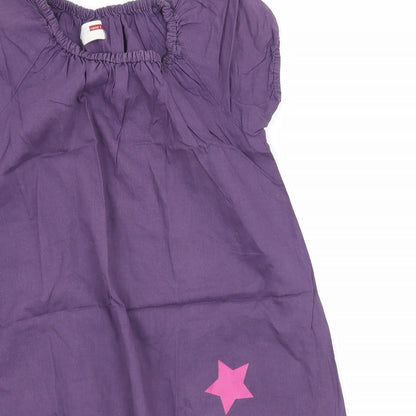 name it Girls Purple Geometric  T-Shirt Dress  Size 9-10 Years  - Star