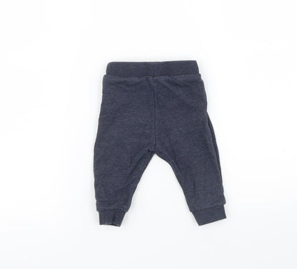F&F Baby Blue Ikat  Jogger Trousers Size 3-6 Months L68 cm
