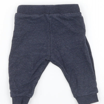 F&F Baby Blue Ikat  Jogger Trousers Size 3-6 Months L68 cm