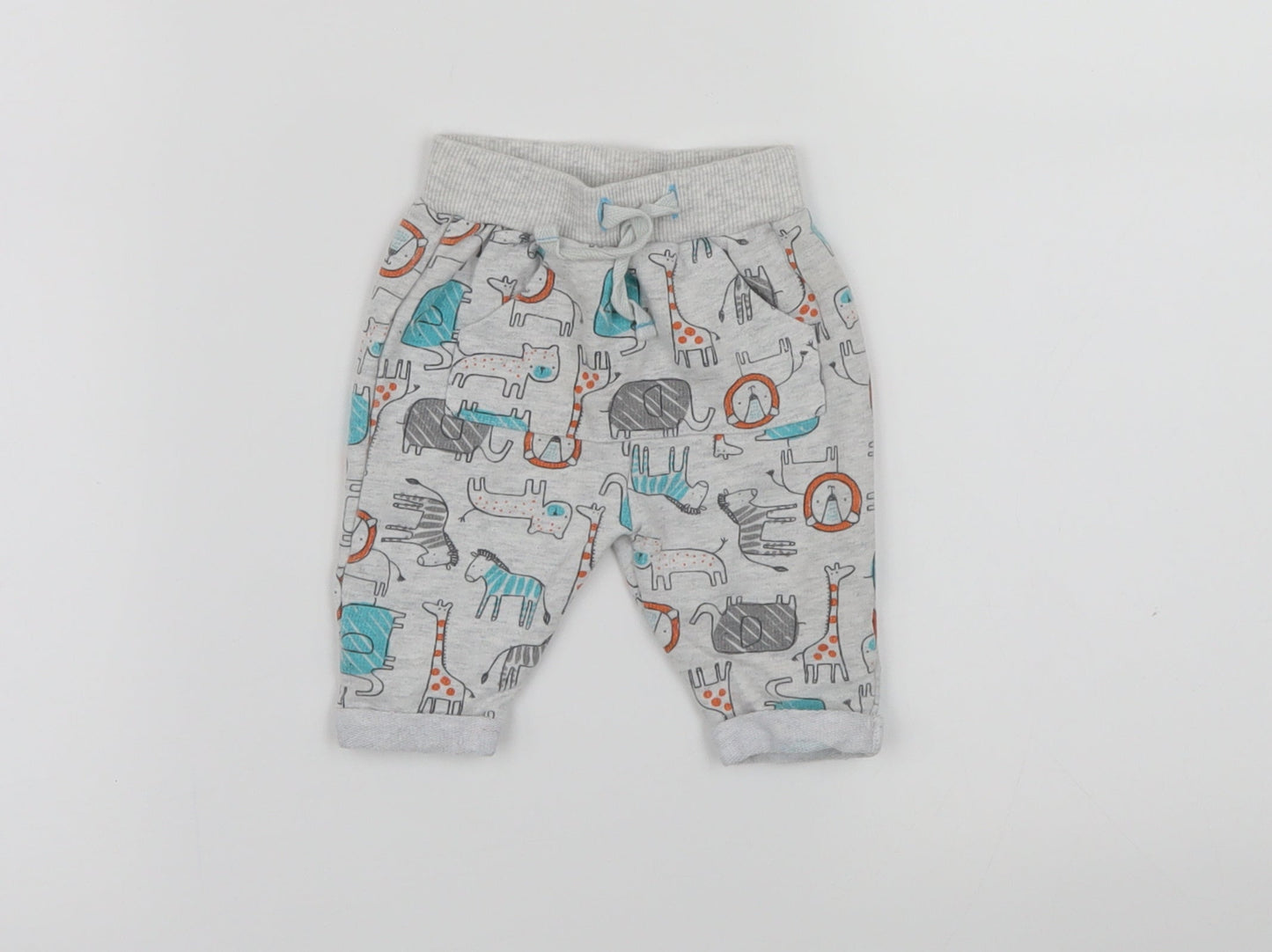 Primark Baby Multicoloured Animal Print  Sweatpants Trousers Size 0-3 Months