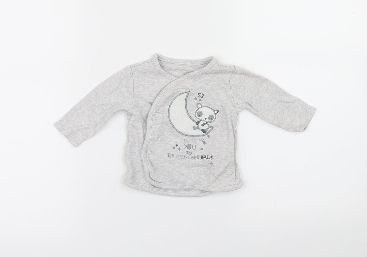 Primark Baby Grey Solid  Capri Pyjama Top Size 3-6 Months
