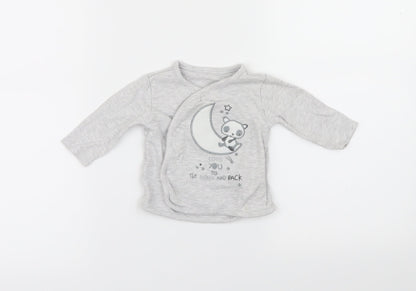 Primark Baby Grey Solid  Capri Pyjama Top Size 3-6 Months