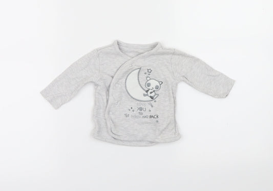 Primark Baby Grey Solid  Capri Pyjama Top Size 3-6 Months