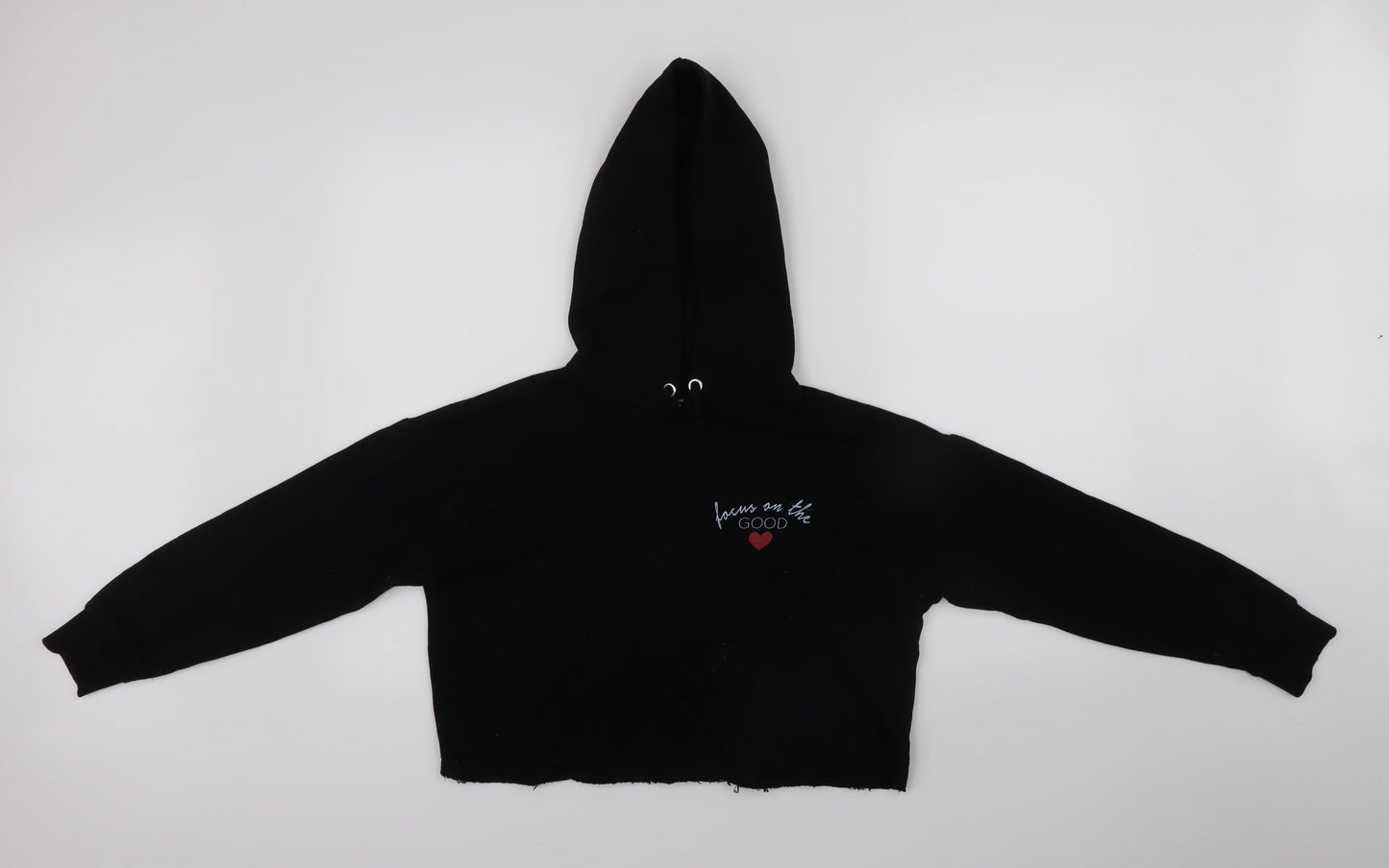 New Look Girls Black   Pullover Hoodie Size 12-13 Years  - Cropped