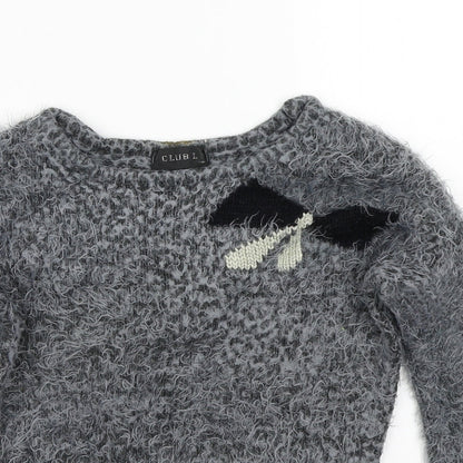 Club L Womens Grey   Pullover Jumper Size S