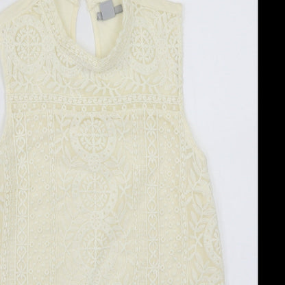 Womens UK Size S H&M Beige Basic T-Shirt