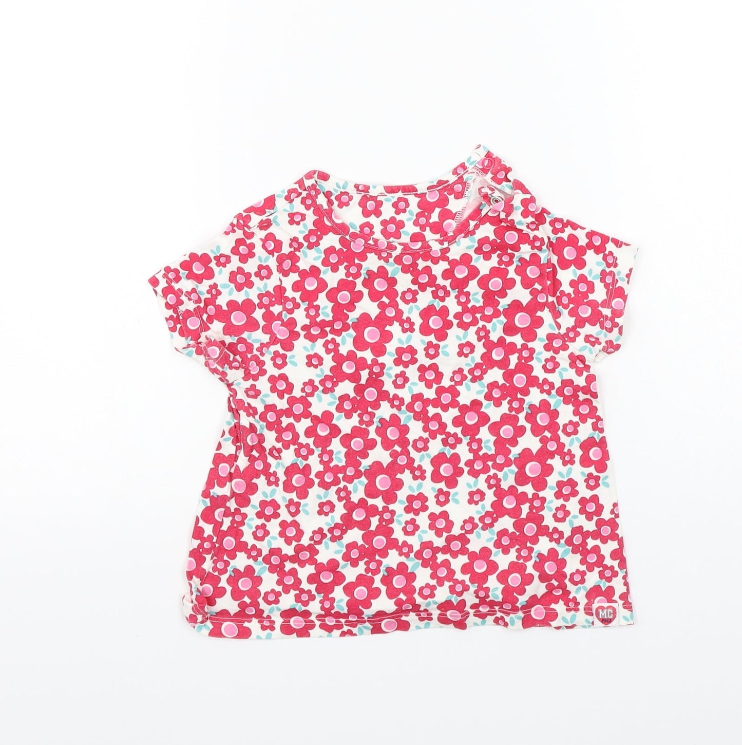 Mothercare Baby Pink Floral  Basic Polo Size 18-24 Months