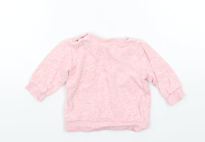 H&M Girls Pink   Pullover Jumper Size 3-6 Months