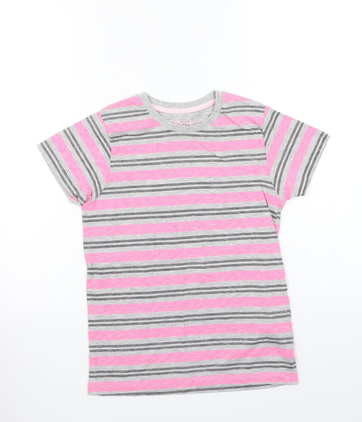 Urban Debt Boys Grey Striped  Basic T-Shirt Size 9 Years