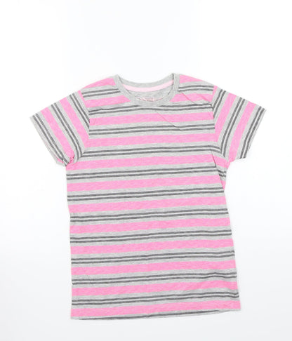 Urban Debt Boys Grey Striped  Basic T-Shirt Size 9 Years