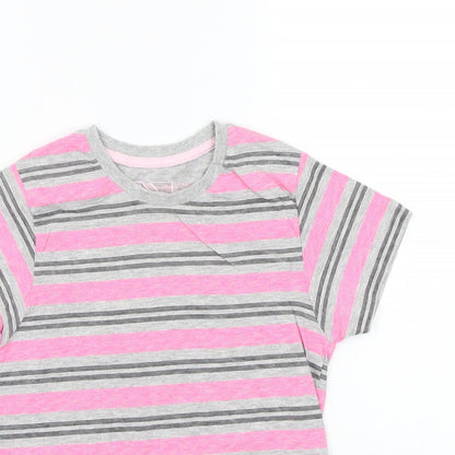 Urban Debt Boys Grey Striped  Basic T-Shirt Size 9 Years
