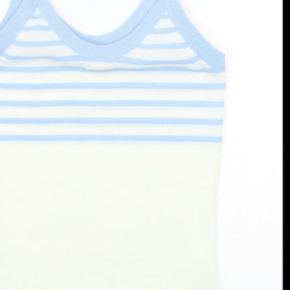 Tersuisse Womens Blue Striped Rayon Basic Tank Size 16