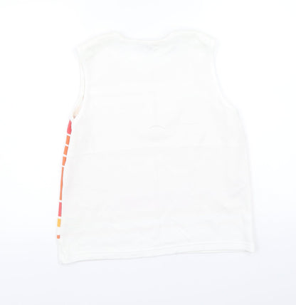 Primark Womens White Striped  Basic Tank Size 18