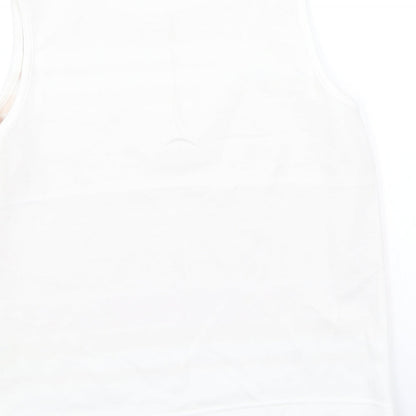 Primark Womens White Striped  Basic Tank Size 18