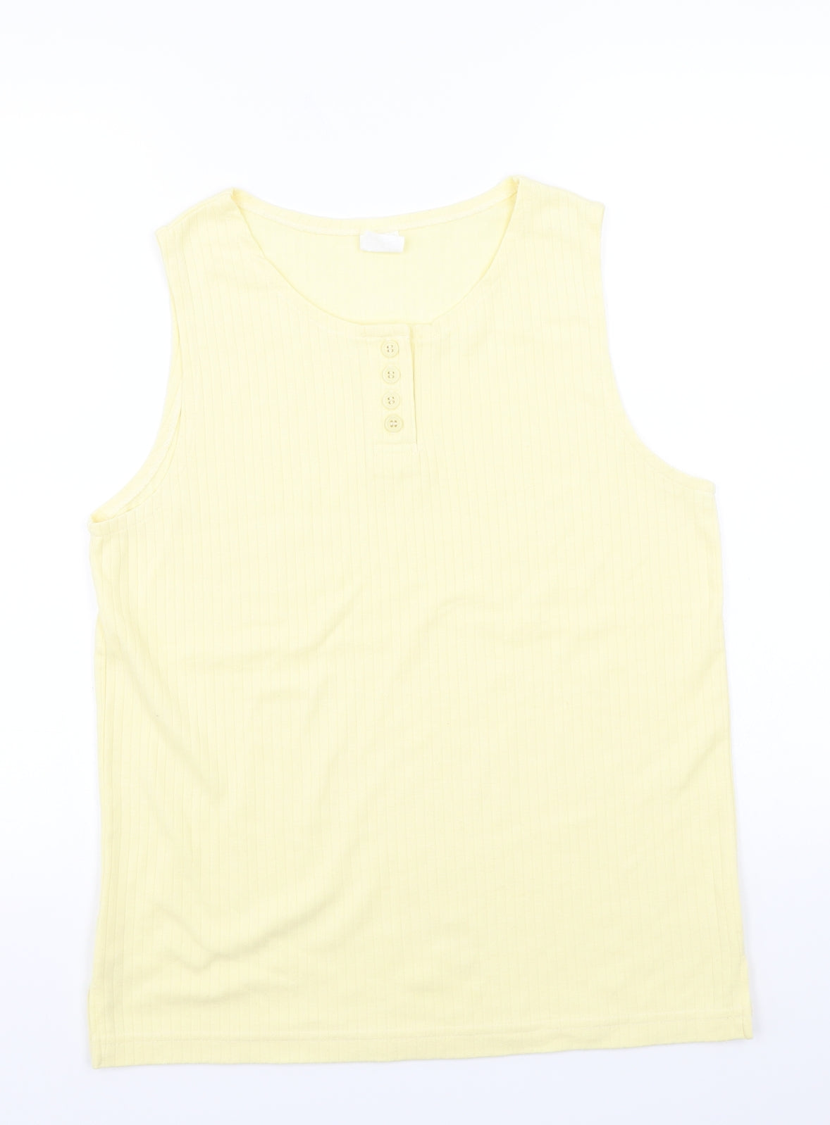 Womens UK Size 14 Preworn Yellow Basic Tank