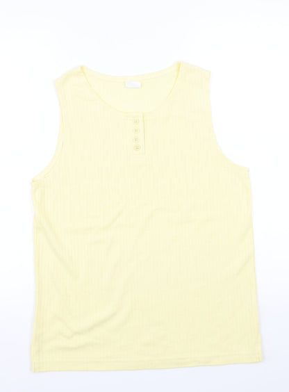 Womens UK Size 14 Preworn Yellow Basic Tank